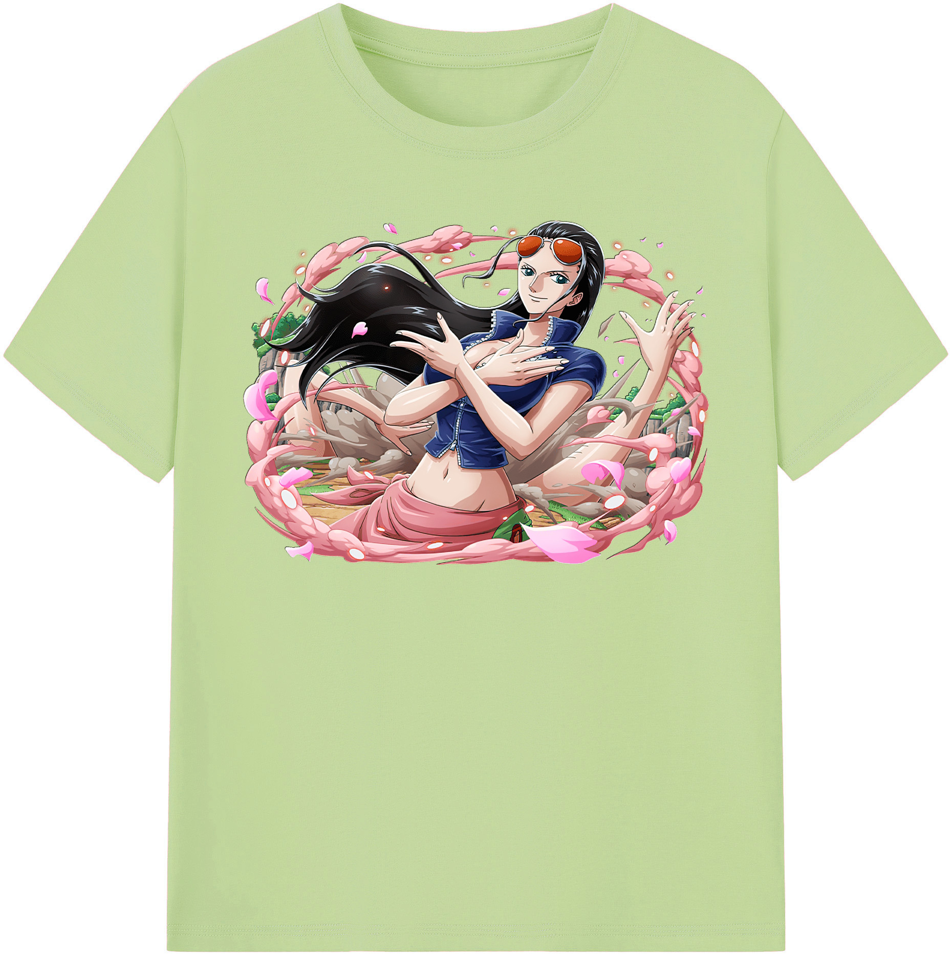 ワンピース ニコ・ロビン ONE PIECE Nico Robin 綿100％半袖Tシャツ（フロントプリント）